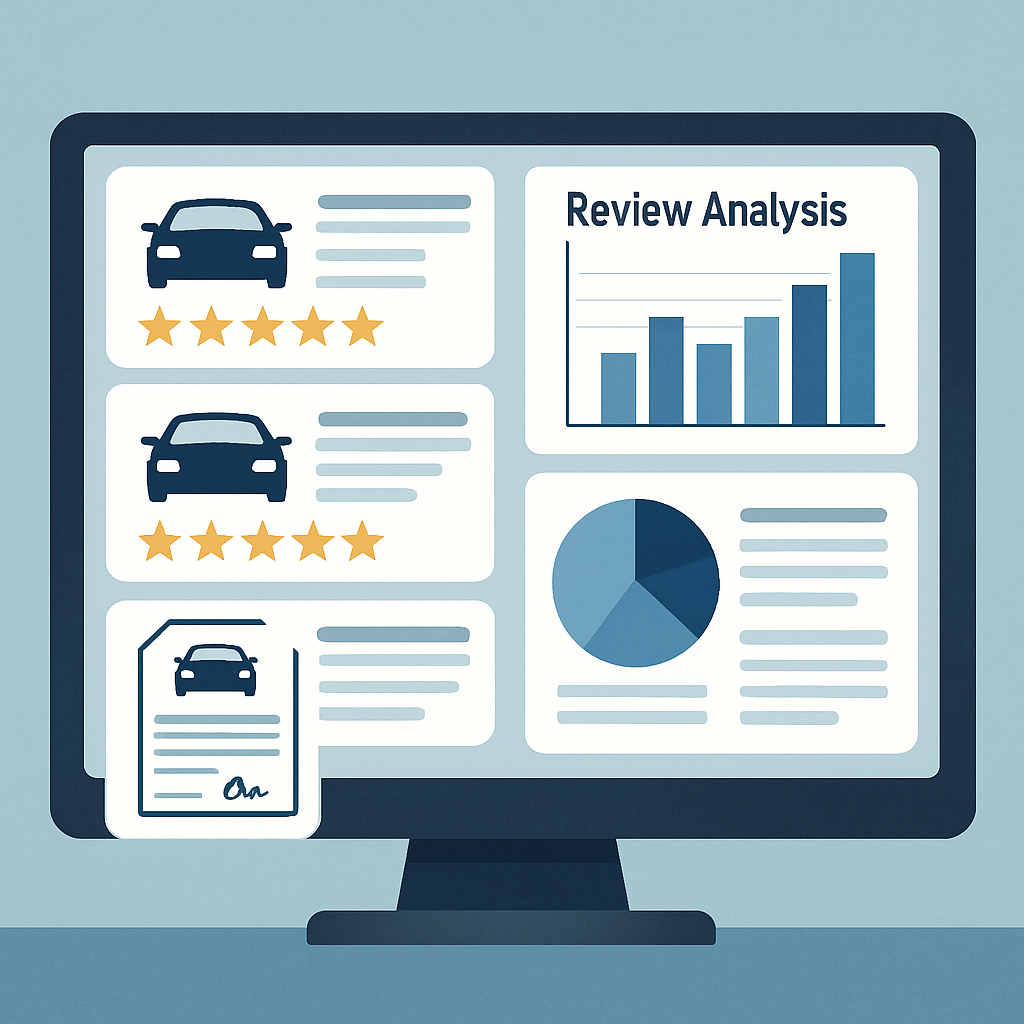 Dashboard displaying detailed analysis of vehicle service contract reviews for accurate Titan warranty quoting.