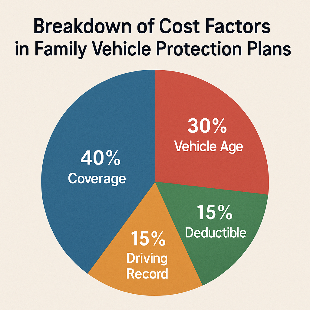 Chart showing cost distribution of factors in family vehicle protection plans.