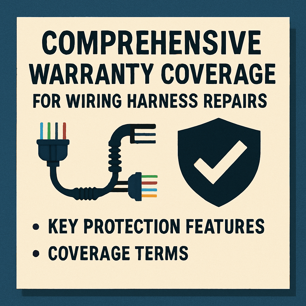 Diagram illustrating comprehensive warranty coverage for wiring harness repairs, highlighting key protection features and coverage terms.