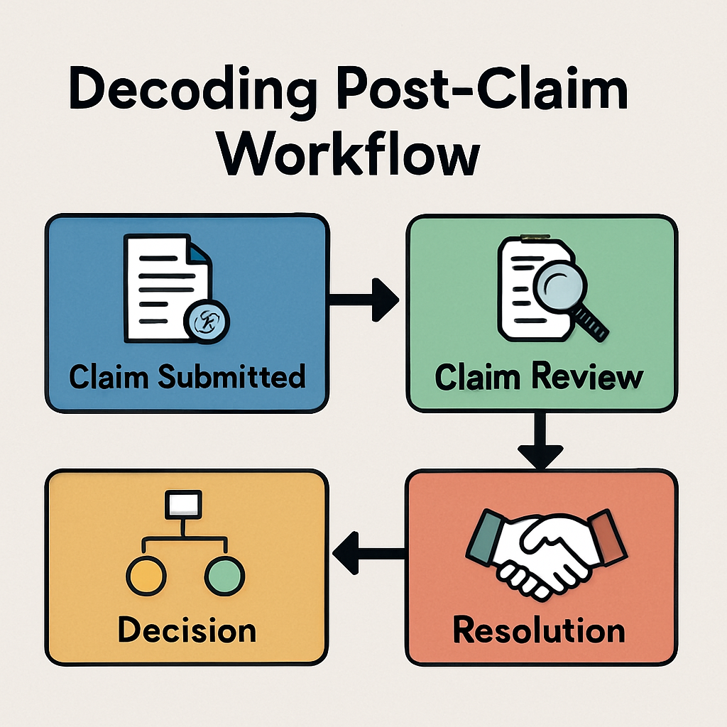 Visual guide illustrating the steps and processes involved in the post-claim workflow after filing a warranty claim.