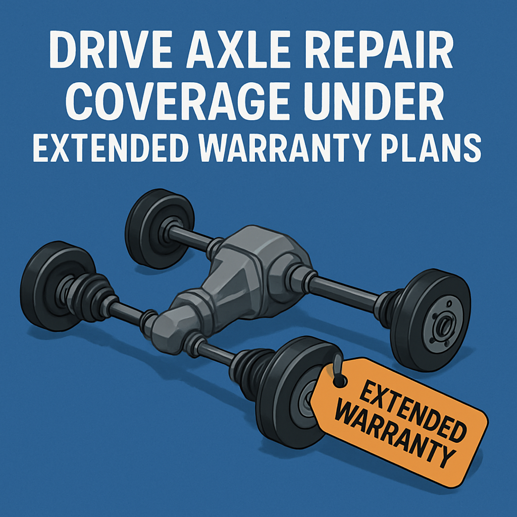 Diagram illustrating drive axle components with extended warranty coverage details.