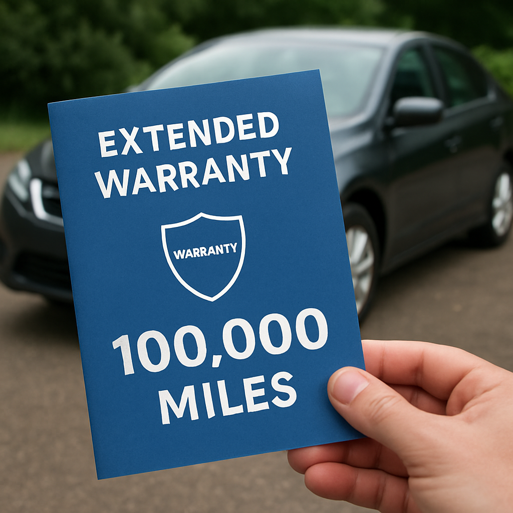 Extended warranty coverage available for vehicles exceeding 100,000 miles.