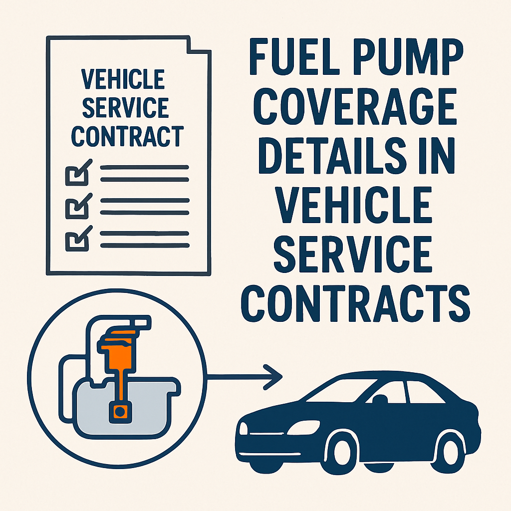 Diagram illustrating fuel pump coverage terms within a vehicle service contract.