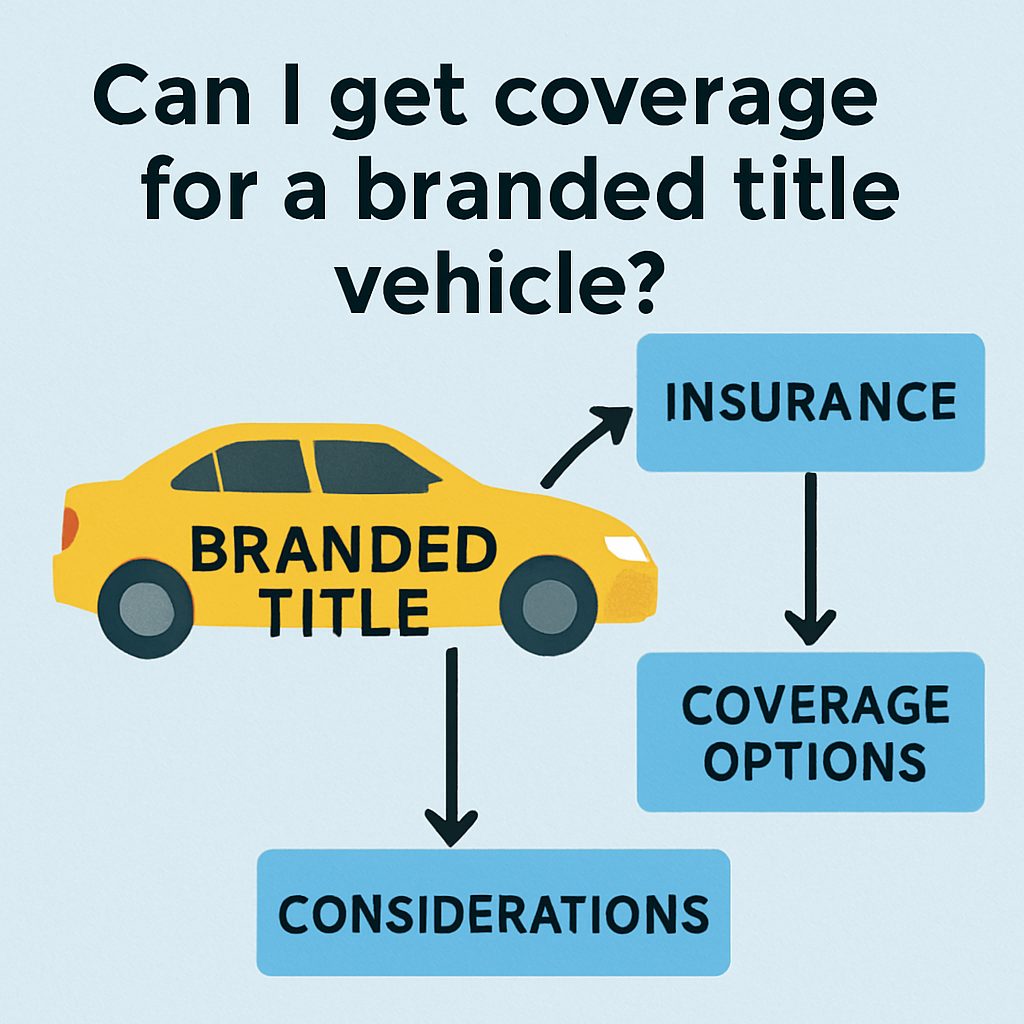 Diagram illustrating insurance coverage options and considerations for vehicles with branded titles.