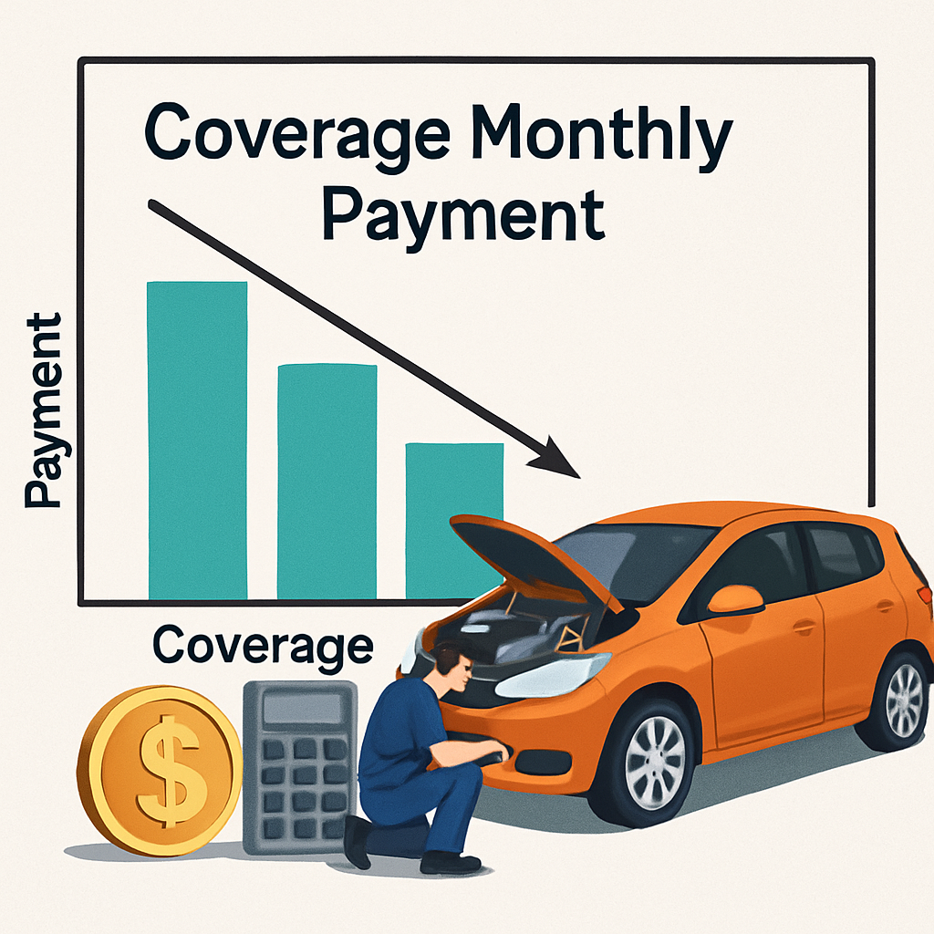 Graph illustrating optimized monthly payment options for electric drive unit repair coverage.