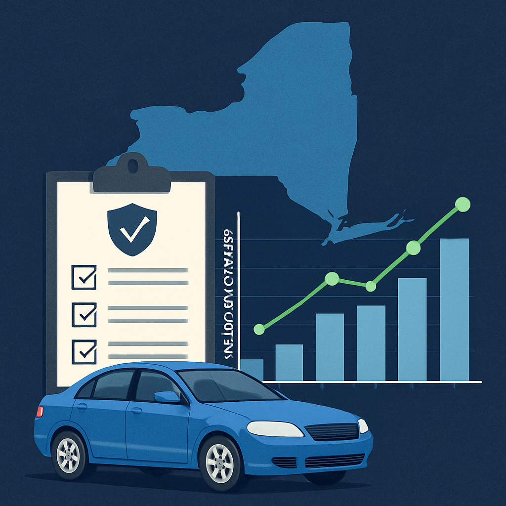 Graph illustrating optimized used car warranty options and pricing trends in New York.
