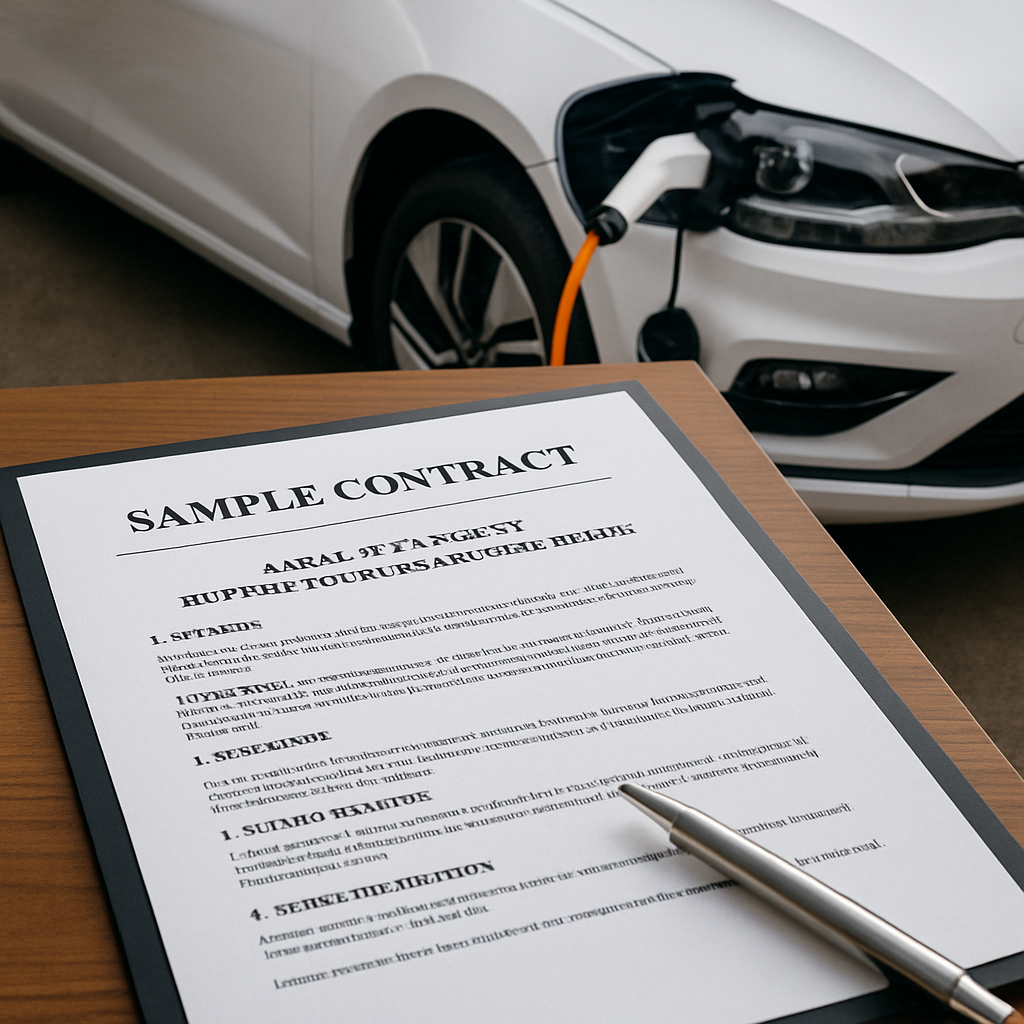 Sample contract outlining terms for electric vehicle repair coverage.