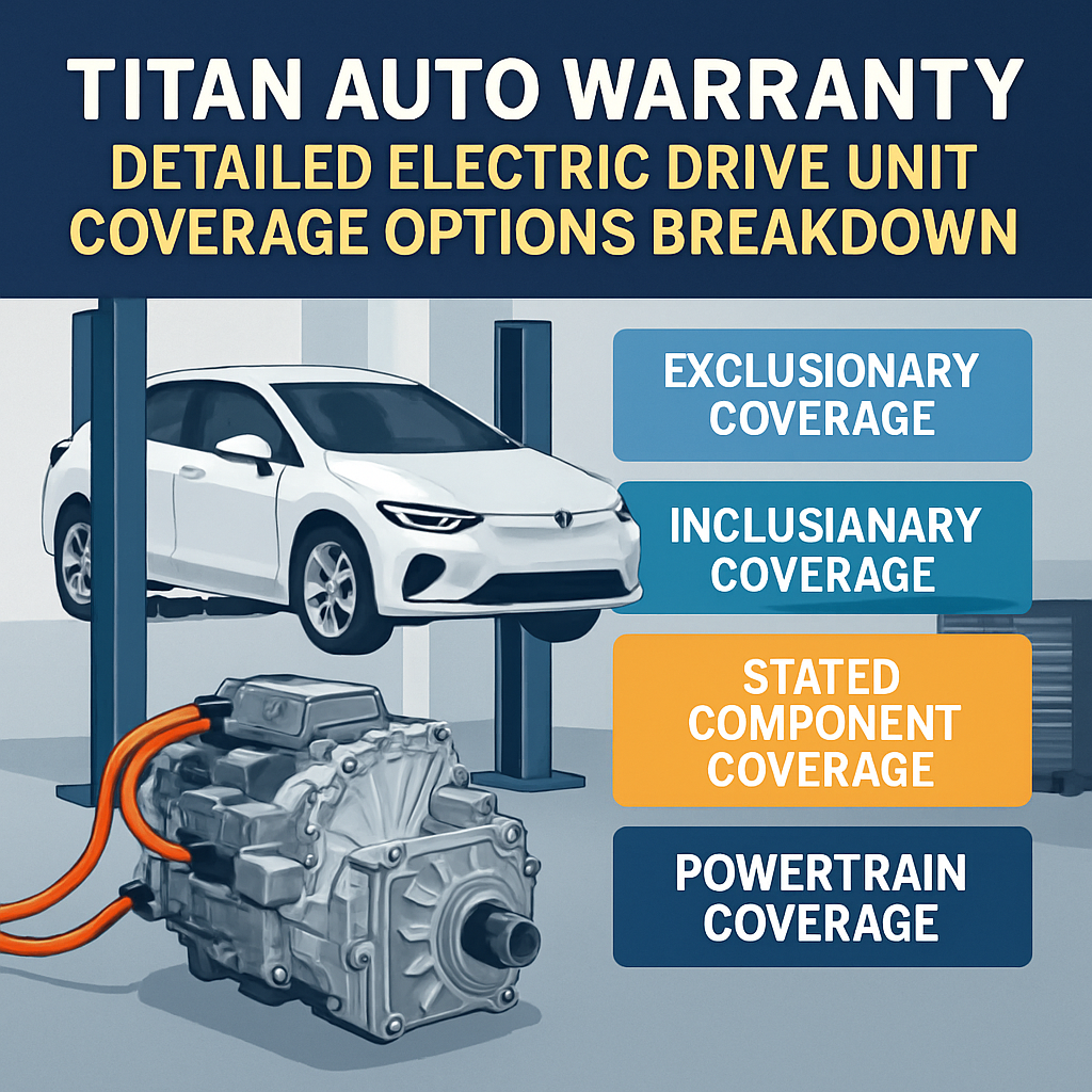 Titan Auto Warranty detailed breakdown of electric drive unit repair coverage options for comprehensive car repair protection.