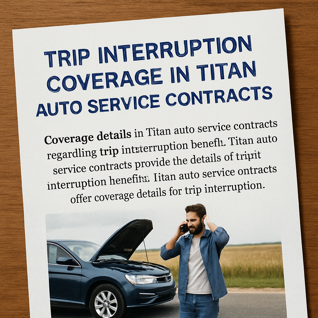 Trip interruption benefit coverage details in Titan auto service contracts.