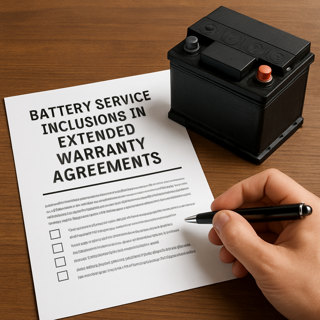 Extended warranty agreements detailing battery service inclusions.