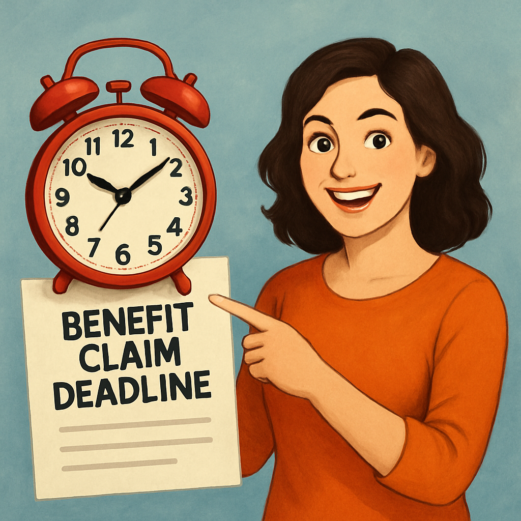 A cheerful reminder to act swiftly on submitting your benefit reimbursement claim before time runs out.