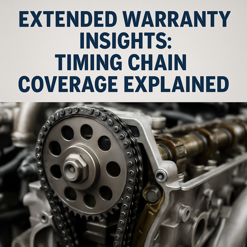 Extended warranty insights explaining timing chain replacement coverage with a focus on technical details and positive outcomes.