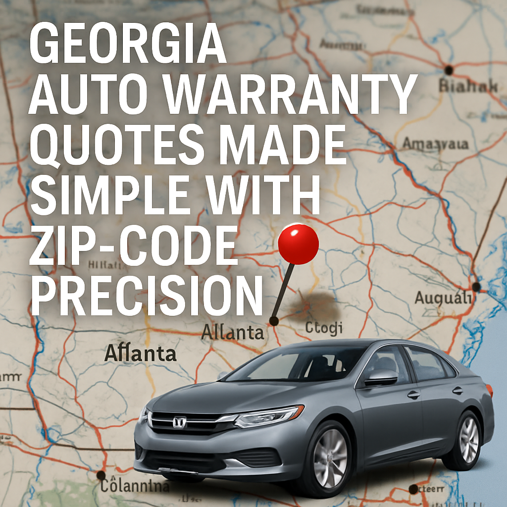 Auto warranty options tailored for Georgia drivers using ZIP-code precision for easy quotes.