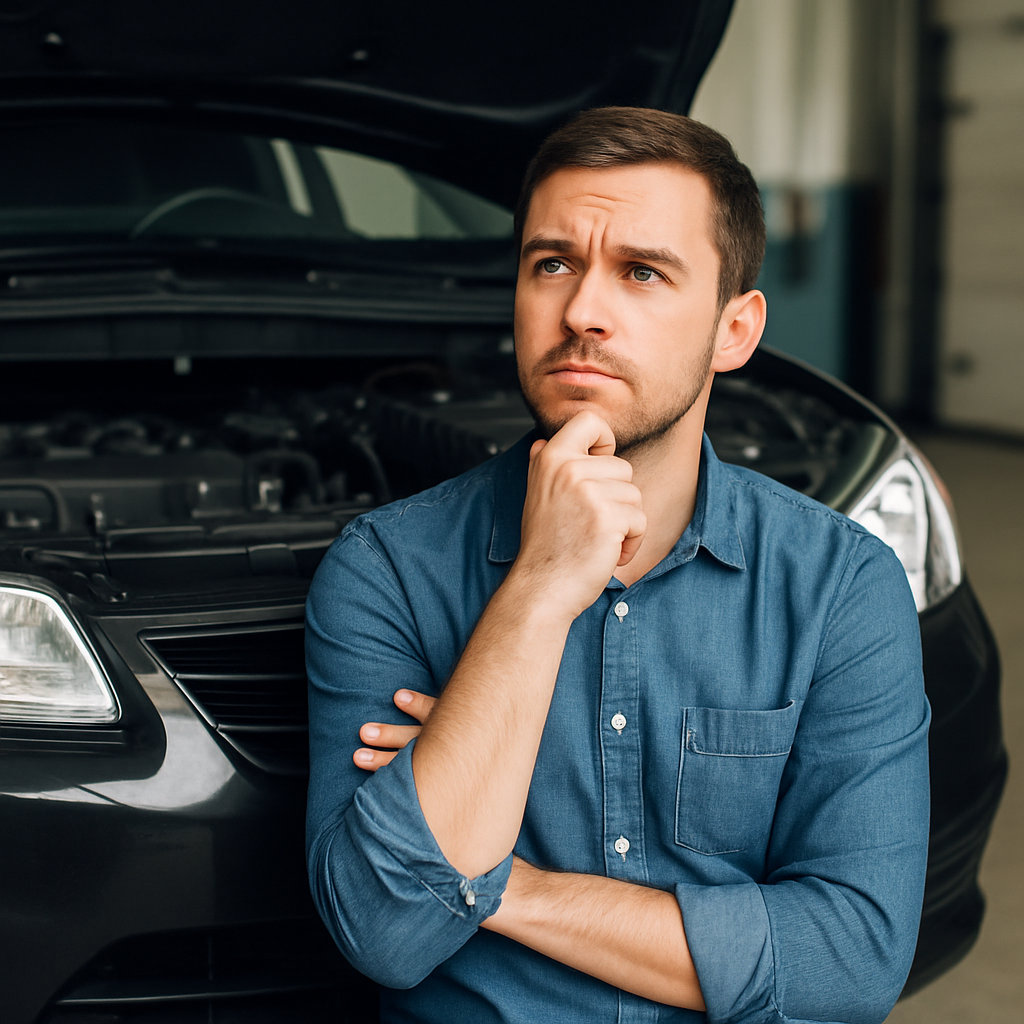 Person considering if a vehicle service contract is the right choice for their car maintenance needs.