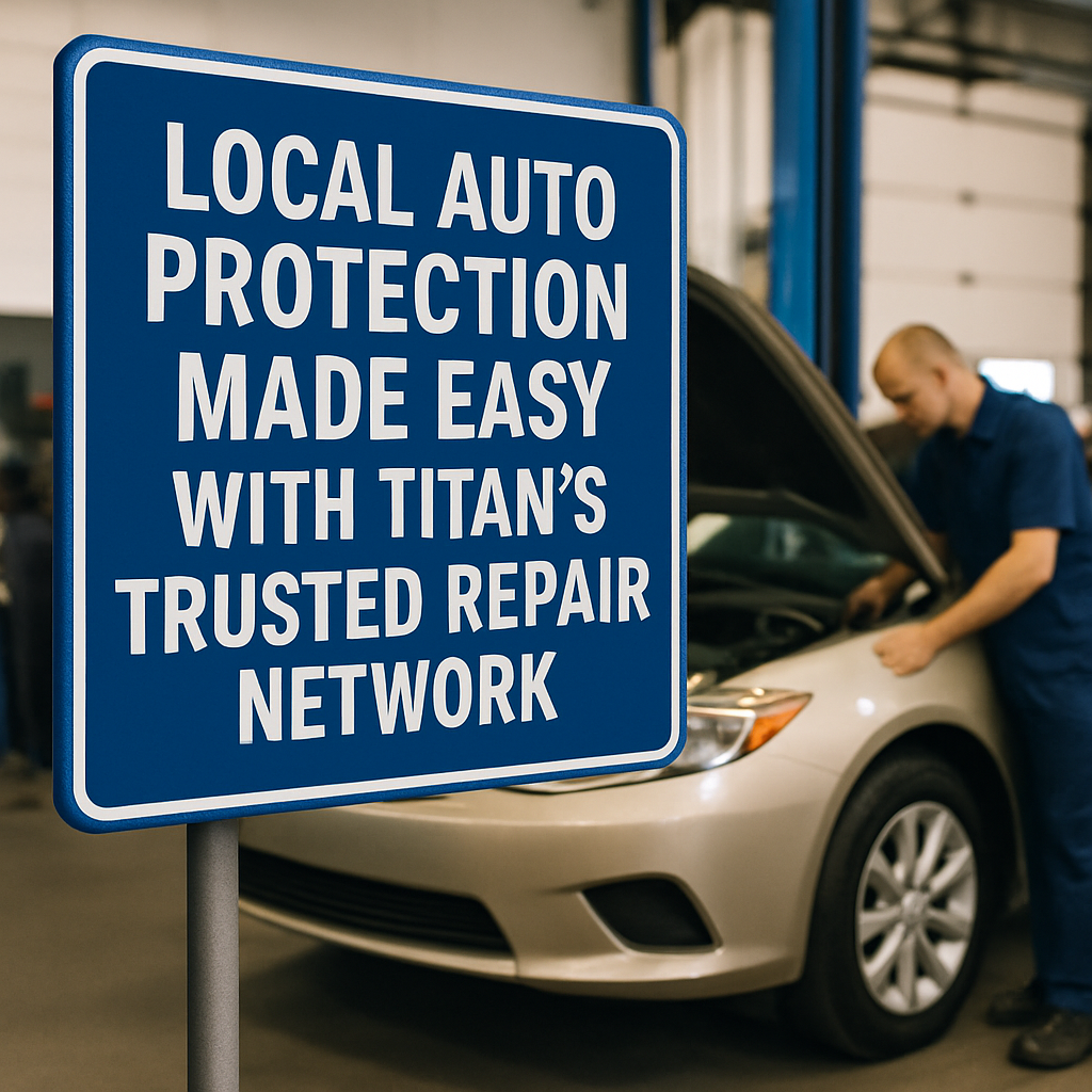 Local auto protection plan near me with Titan’s trusted repair network for easy, reliable service.