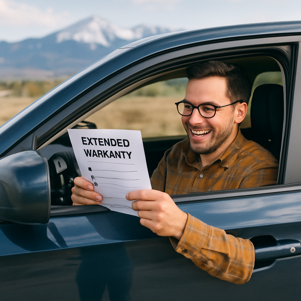 A happy Colorado driver reviews tailored extended car warranty options for their vehicle.