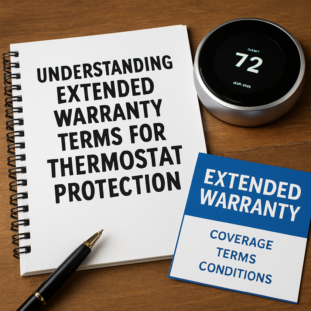 Extended warranty coverage details for thermostats, highlighting protection terms.